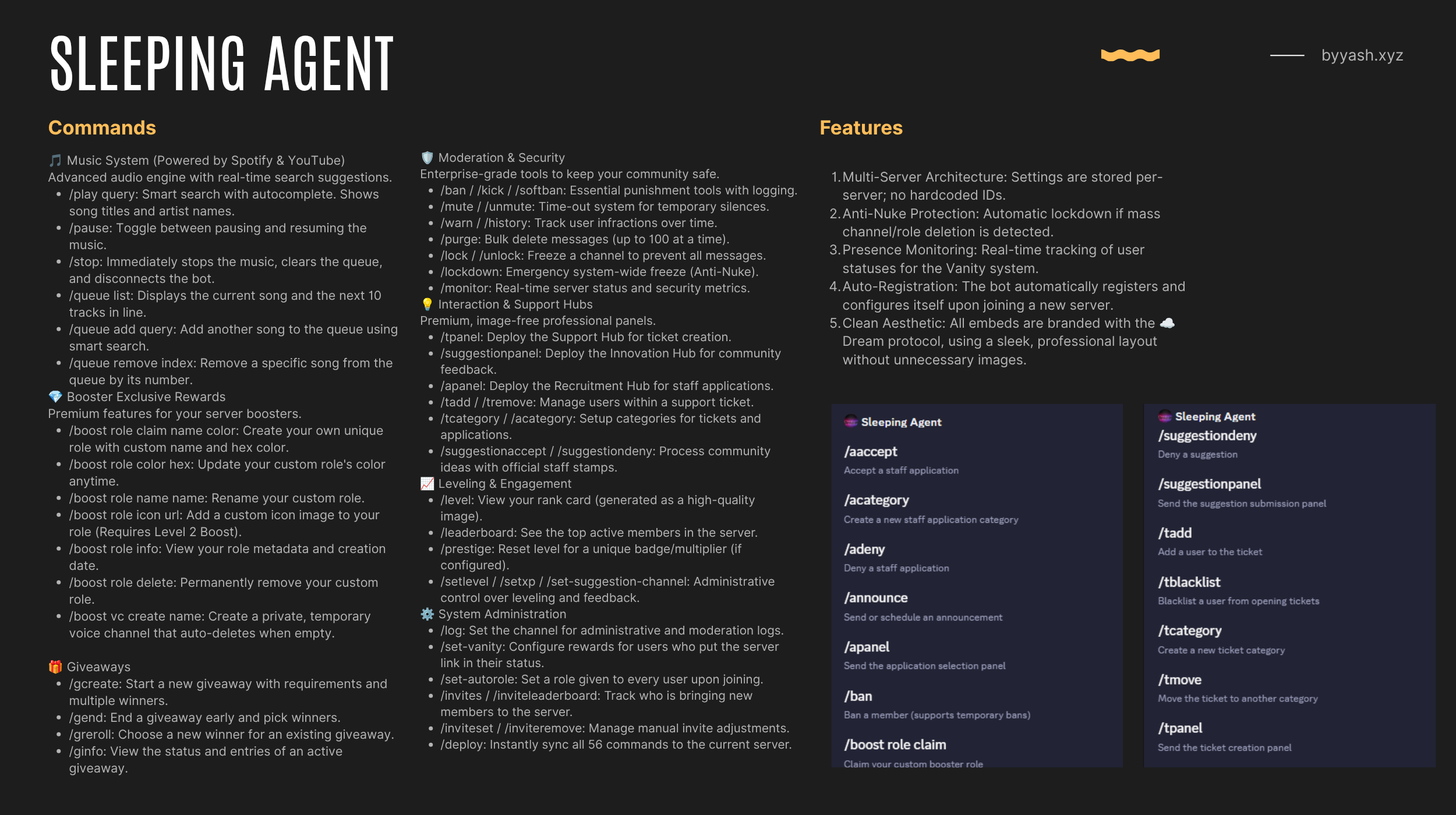 Sleeping Agency - Minecraft Server utility bot