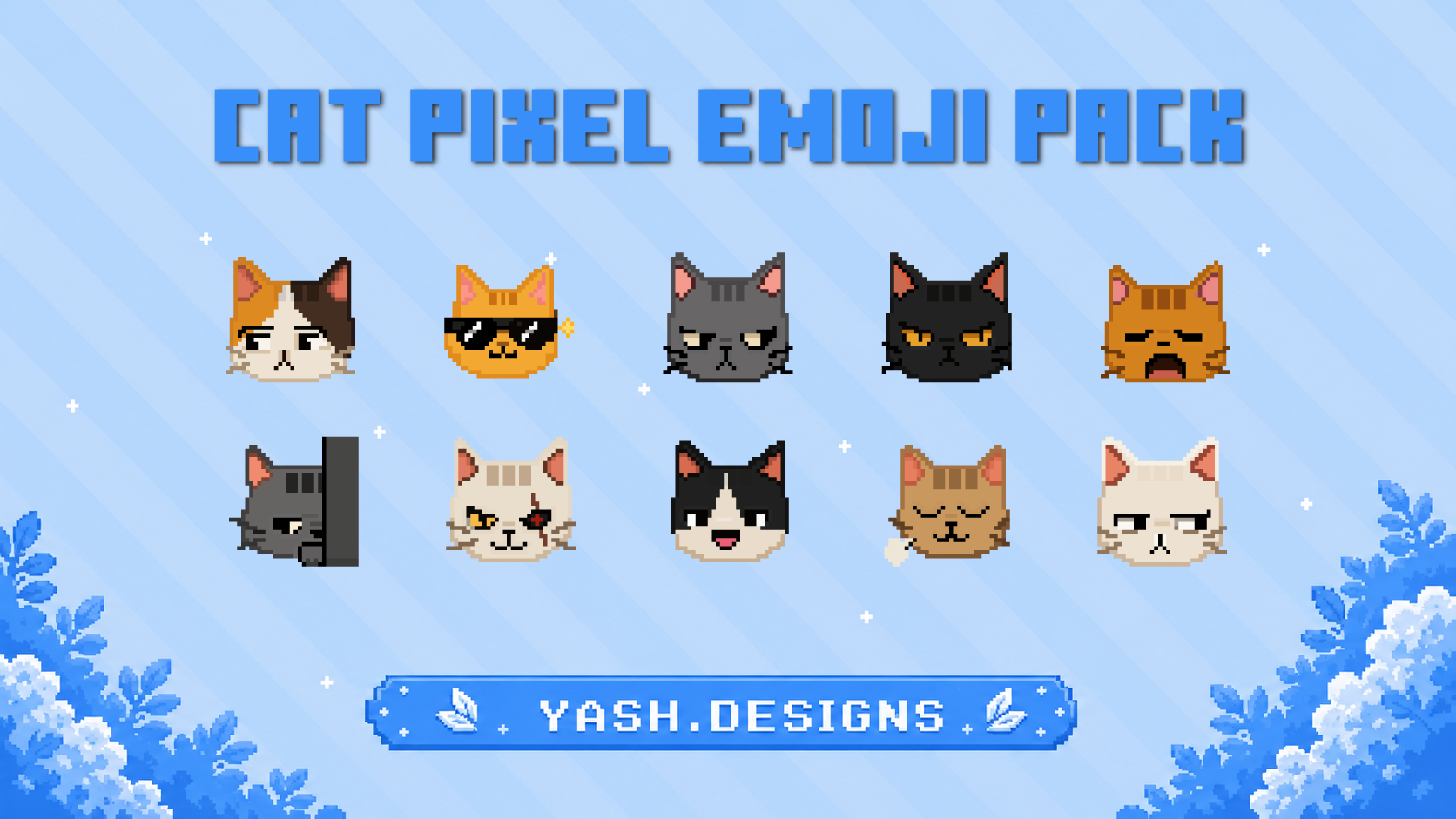Cat Pixel Emoji Pack