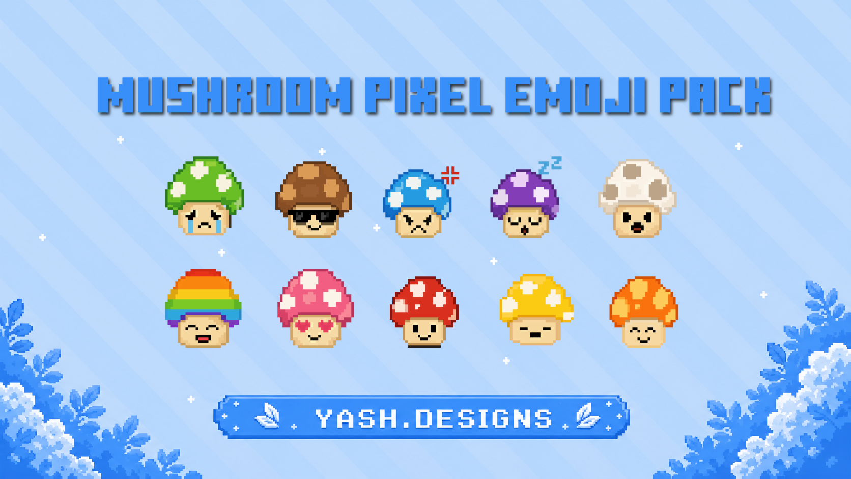 Mushroom Pixel Emoji Pack