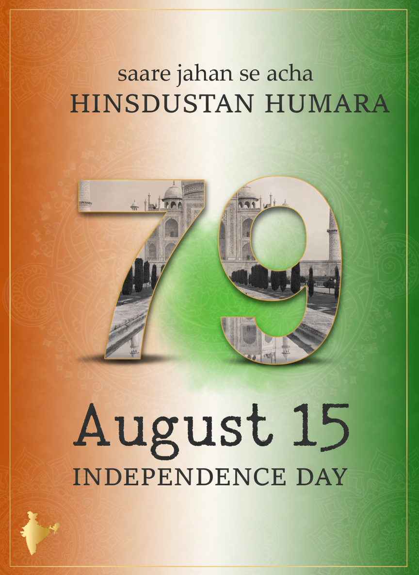 79th August 15 — Independence Day Social Media Post