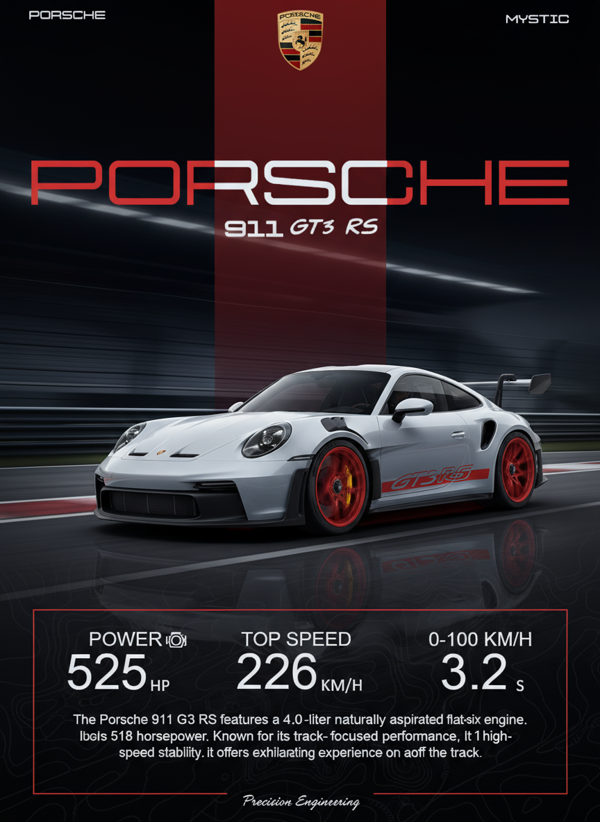 Porsche 911 GT3 RS Performance Showcase Social Media Post